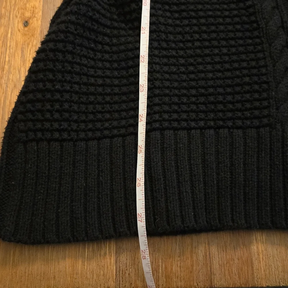 Lauren Ralph Lauren Black Chunky Cable Knit Equestrian Vest Bridle Detail - Picture 10 of 14
